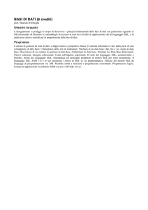 Presentazione del corso. Importanza delle basi dati e dei servizi di