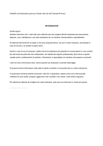 Modello di informativa privacy fornito dal sito del Garante Privacy