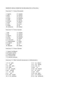 risposte degli esercizi di grammatica italiana