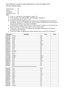 I risultati dello scritto del 18 Febbraio sono in rete.
