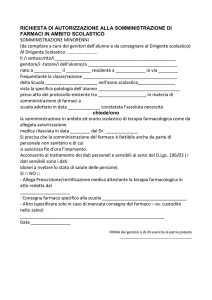 RICHIESTA DI AUTORIZZAZIONE ALLA SOMMINISTRAZIONE DI