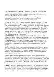 Materiali 8 : Vatileaks, la sentenza