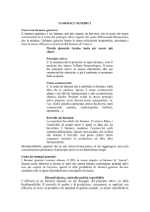 i farmaci generici - Corso di Laurea in Informazione Scientifica sul