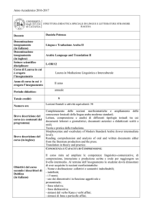 Lingua e traduzione araba II
