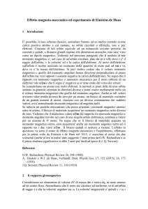 V. Flaminio, Effetto magnetico meccanico ed esperimento Einstein