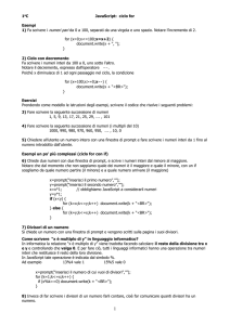 esercitazioni ciclo for