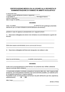 Certificazione medica somministrazione farmaci