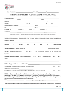 scheda sanitaria per scuola natura