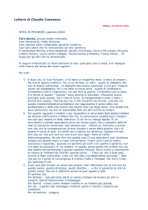 Lettere di Claudio Caenazzo