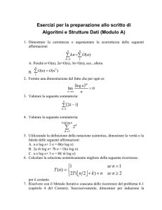 Esercizi per la preparazione allo scritto di Algoritmi e Strutture Dati