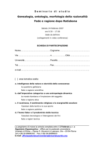 Scheda di partecipazione