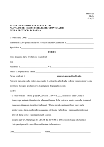 modulo richiesta opinamento parcella