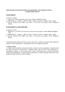 Programma esame metodi e tecniche colloquio clinico ANNI