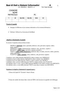 Basi di Dati e Sistemi Informativi