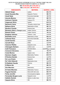Ricevimento docenti - IISS Pietro Verri Milano