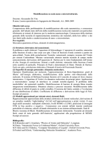 Modellizzazione su scala nano e microstrutturale. Docente