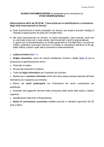 ELENCO DOCUMENTAZIONE da presentare per