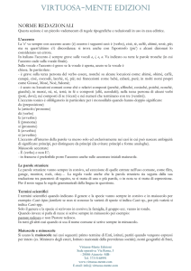 Virtuosa-mente EDIZIONI NORME REDAZIONALI Questa sezione è