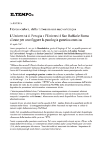 10 aprile 2017 - Nuova terapia per la Fibrosi Cistica - Area
