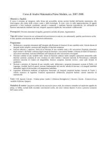 Programma Analisi 1 - Talenti - Dipartimento di Matematica e