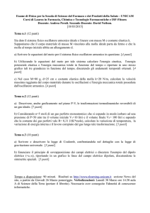 Esame di Fisica per la Scuola di Scienze del Farmaco e dei Prodotti