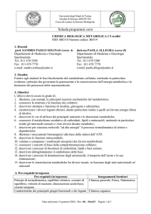 Insegnamenti fornitori - Corso di Laurea in Scienze Biologiche