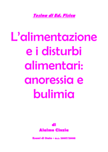 Alimentazione e disturbi alimentari - Notizie della scuola di Pietro