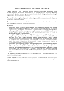Programma Analisi 3 - Dipartimento di Matematica e Informatica