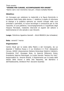 Titolo evento: “VEDERE PER CURARE, ACCOMPAGNARE PER
