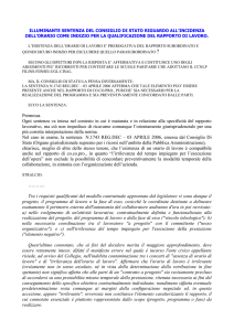 Non incidenza dell`orario