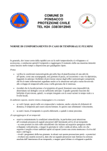 CONSIGLI UTILI IN CASO DI FULMINI E TEMPORALI