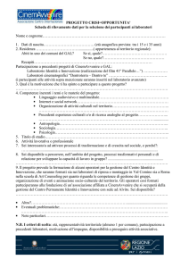 Scheda di rilevamento dati per la selezione dei partecipanti al