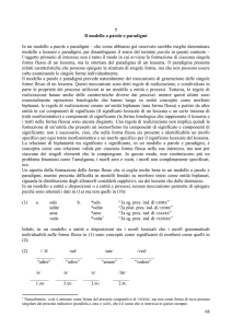 7 Il modello a parole e paradigmi In un modello a parole e