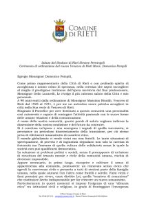 Saluto Sindaco Petrangeli Mons. Pompili