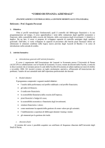corso di finanza aziendale - Università degli Studi di Parma