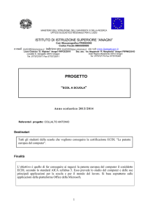 Scheda di progetto - Istituto Istruzione Superiore Anagni