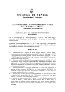 avviso per ricerca di sponsorizzazioni in spazi sugli scuolabus