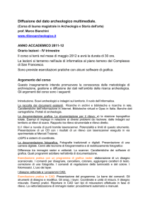 Diffusione del dato archeologico multimediale. (Corsa di laurea