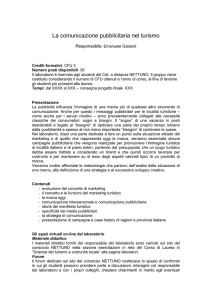 La comunicazione pubblicitaria nel turismo