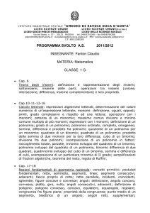 Matematica - Liceo Duca D`Aosta