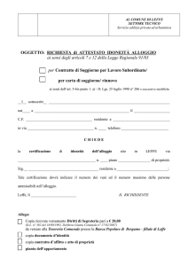 RICHIESA IDONEITA` ALLOGGIO PER LAVORO O RINNOVO C.S