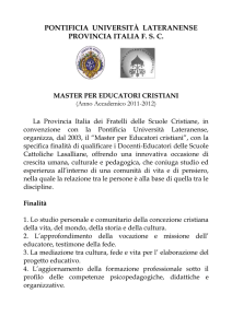 MASTER PER EDUCATORI CRISTIANI