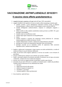 vaccinazione antinfluenzale 2010/2011