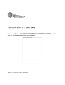 Nicolò Rezzara Scuole - Tema dell`anno a.s. 2010-2011