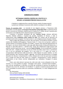 Comunicato stampa Settimana Europea del test hiv ed epatite