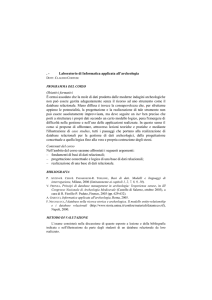 Laboratorio di Informatica applicata all`archeologia