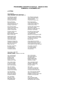 PROGRAMMA DEL CONCERTO DEL A