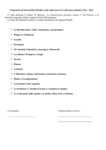 Programma di Storia della Filosofia svolto nella classe 3LA nell