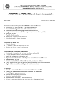 Applicazioni in rete per l`accesso a database