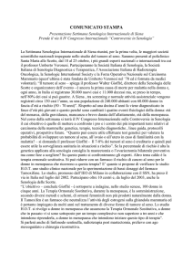 Presentazione Settimana Senlogica Internazionale di Siena.